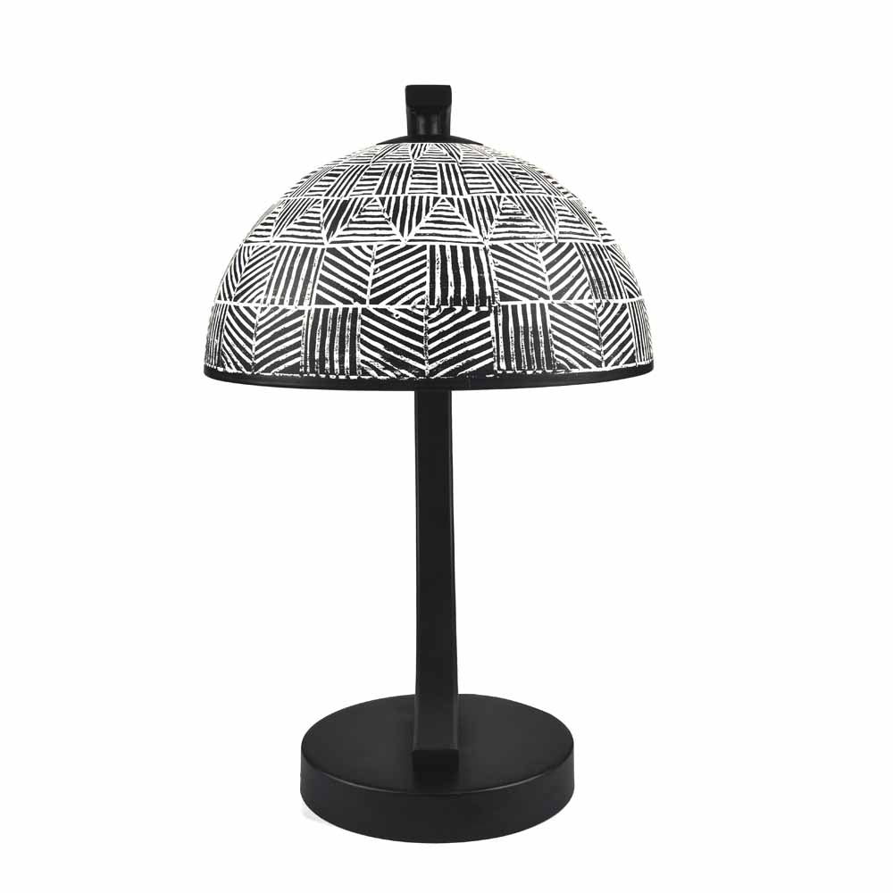 Calathus Arch Metal Table Lamp (Black & White)