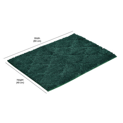 Diamond Polyester 16" x 24" Anti Skid Bath Mat (Green)