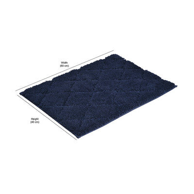 Diamond Polyester 16" x 24" Anti Skid Bath Mat (Navy)