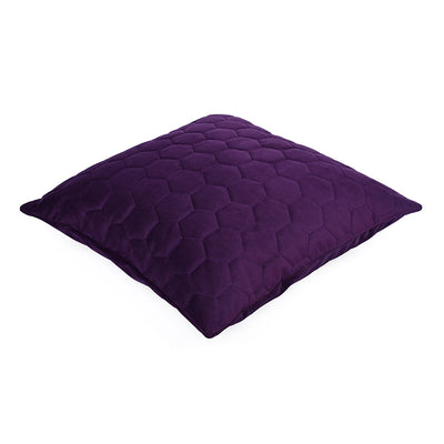 Quilted Embossed Polyester 16" X 16" Cushion Cover (Purple)