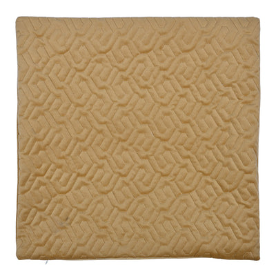 Quilted Embossed Polyester 16" X 16" Cushion Cover (Gold)