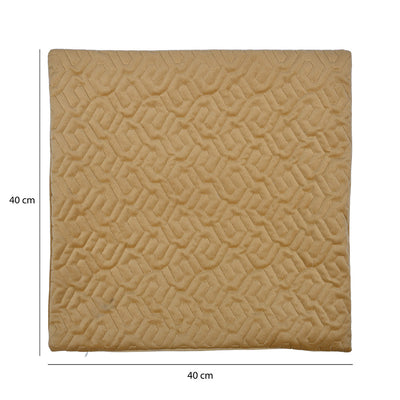 Quilted Embossed Polyester 16" X 16" Cushion Cover (Gold)