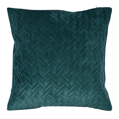 Quilted Embossed Polyester 16" X 16" Cushion Cover (Green)