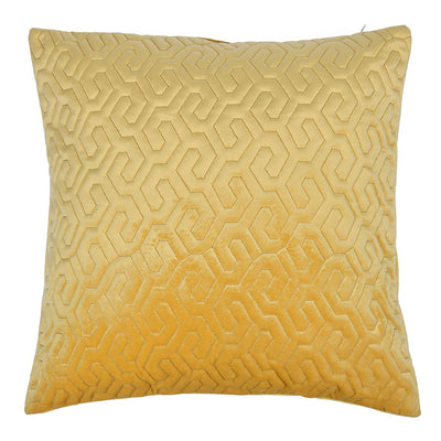 Quilted Embossed Polyester 16" X 16" Cushion Cover (Yellow)