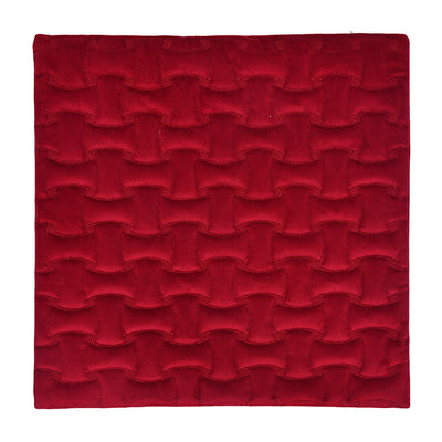 Quilted Embossed Polyester 16" X 16" Cushion Cover (Maroon)