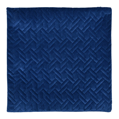 Quilted Embossed Polyester 16" X 16" Cushion Cover (Blue)