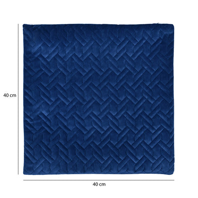 Quilted Embossed Polyester 16" X 16" Cushion Cover (Blue)