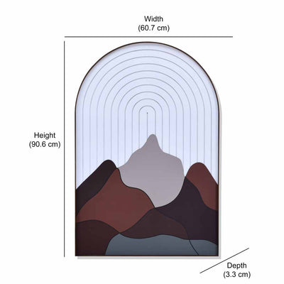 Mountain Arch MDF Base Wall Decor (Brown)