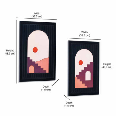 Boho Arch 3D Painting Set of 2 (Brown)