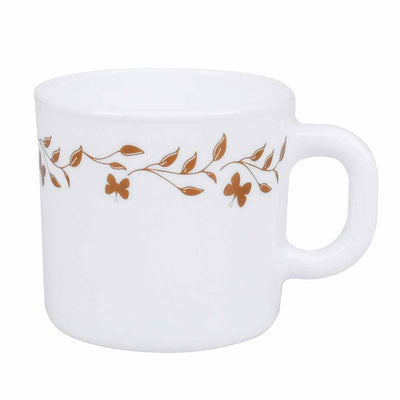 Arias Autumn Grace Coffee Mugs Set of 6 (180 ml, White)