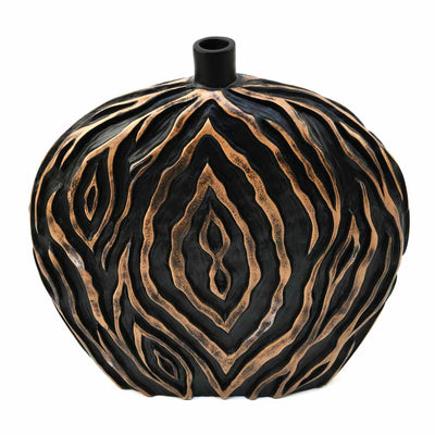 Decorative Polyresin Bottle Vase (Black & Brown)