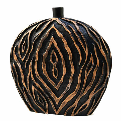 Decorative Polyresin Bottle Vase (Black & Brown)