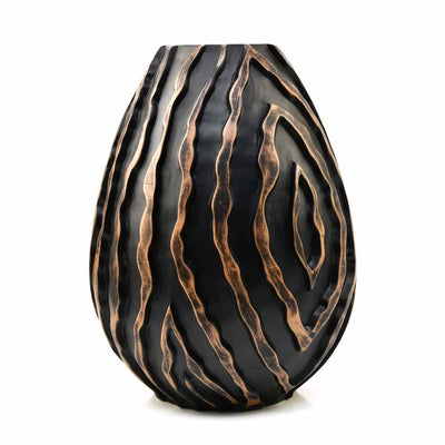 Decorative Drop Shape Polyresin Vase (Black & Brown)