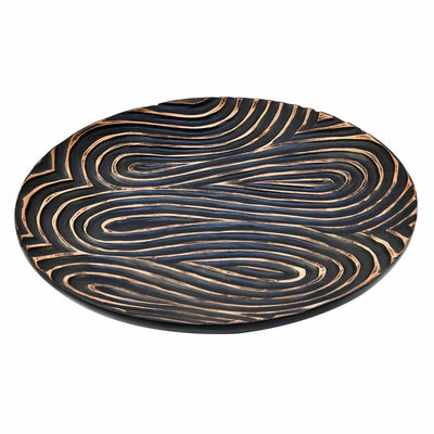 Round Polyresin Decorative Platter (Black & Brown)