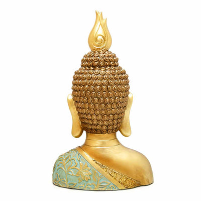 Decorative Polyresin Buddha Showpiece (Mint & Gold)