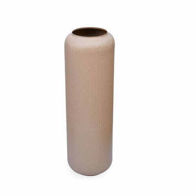 Decorative Metal Tumbler Floor Vase (Beige)