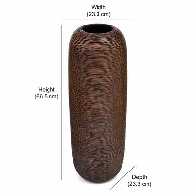 Bullet Polyresin Floor Vase (Brown)