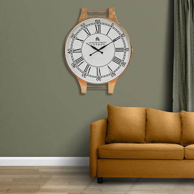 Wrist Watch Shaped Analog Wall Clock (Gold)