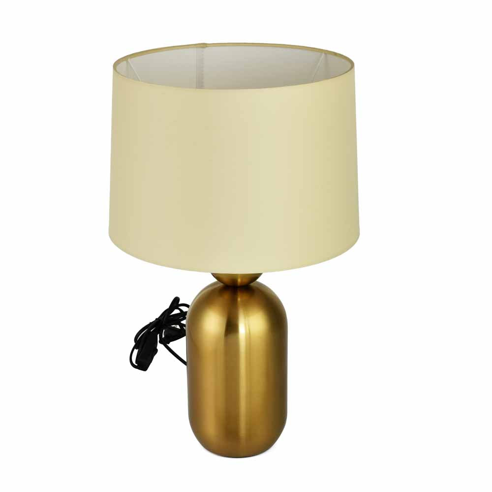 Buy Metalia Fabric Shade Oval Metal Base Table Lamp (Gold) Online, At-home