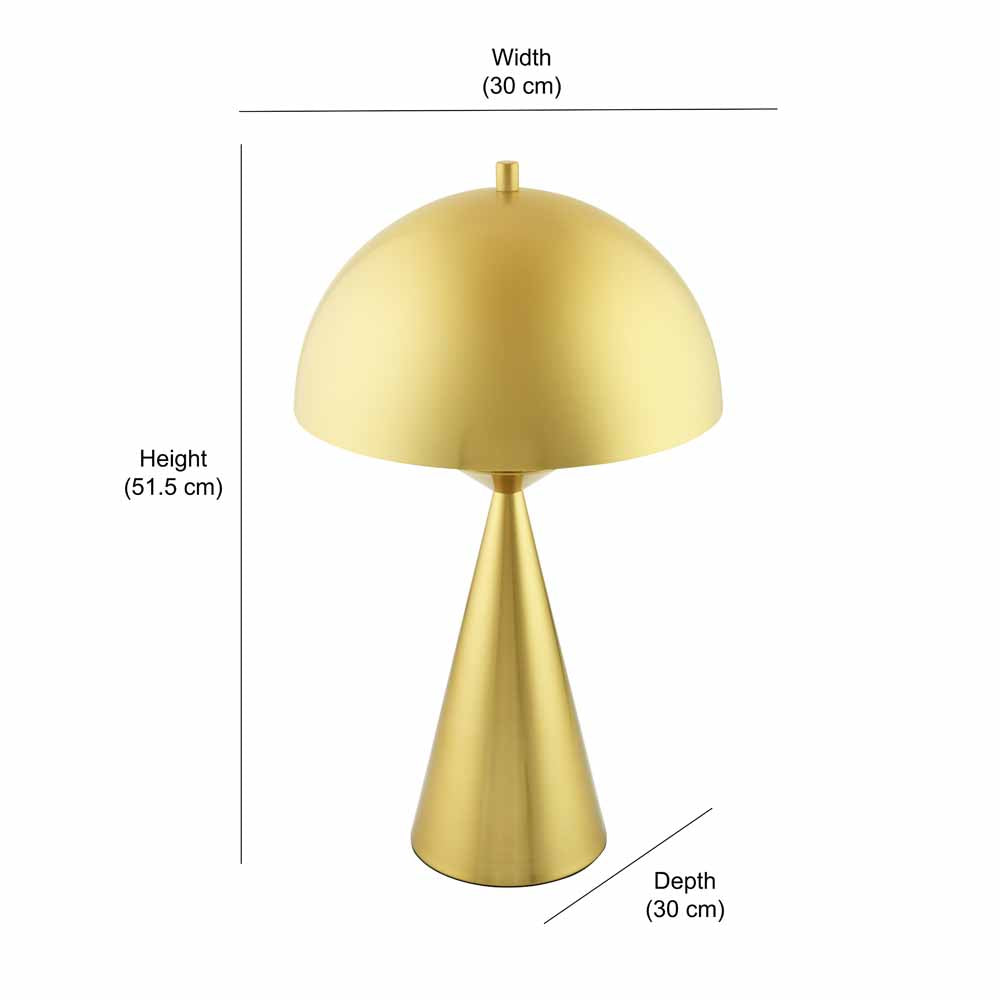 Metalia Mushroom Shaped Metal Table Lamp (Gold)