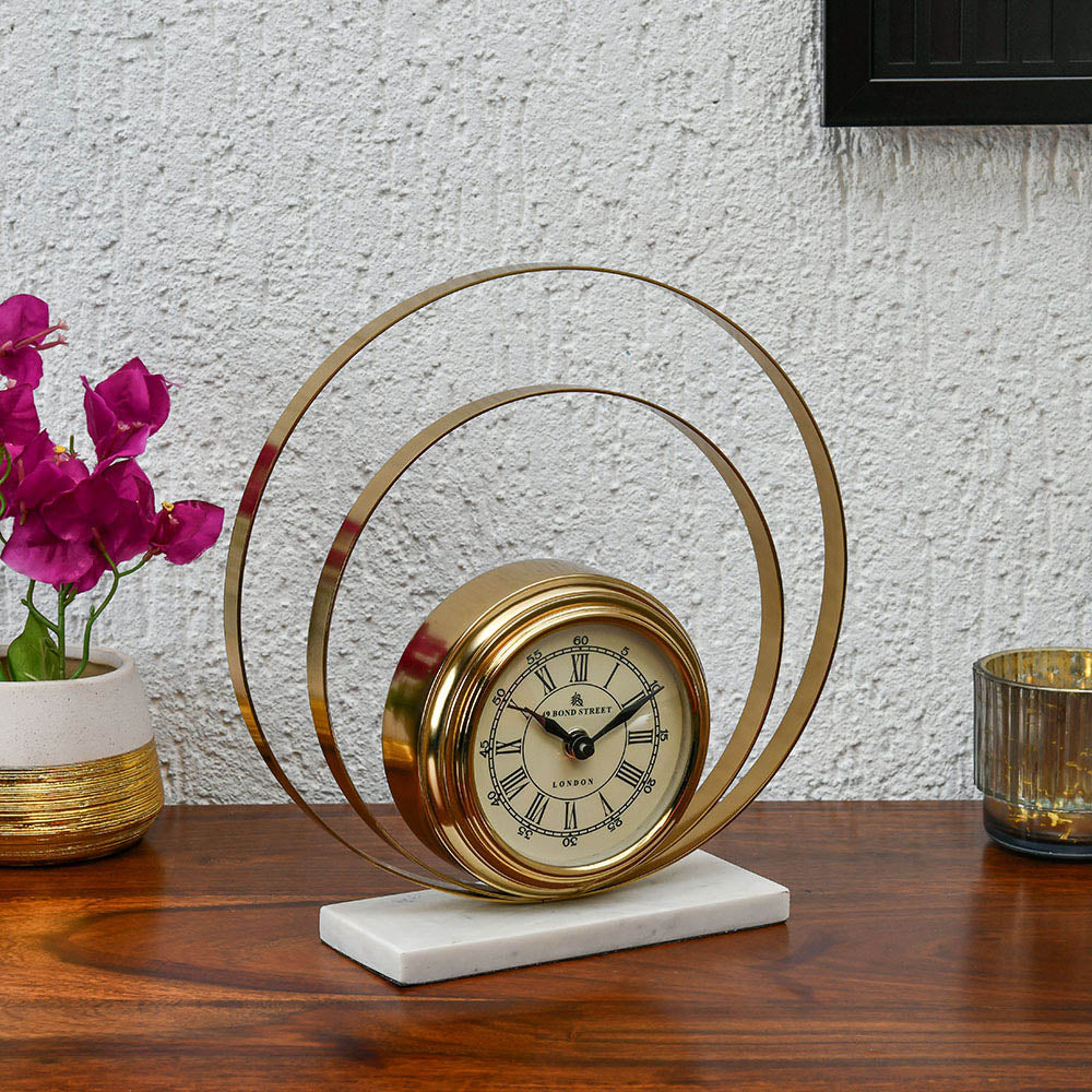 Dual Round Table Clock (Gold)