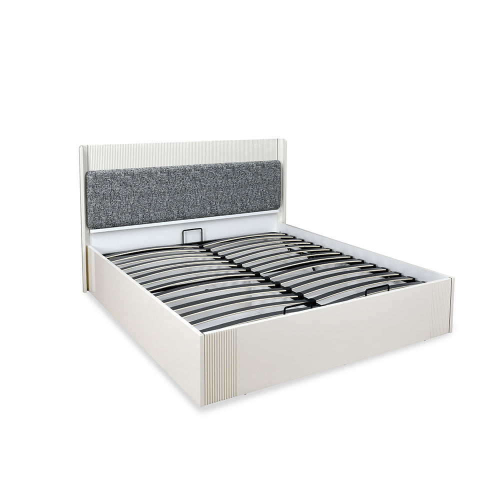 Nix Queen Bed with Hydraulic Storage (Beige)