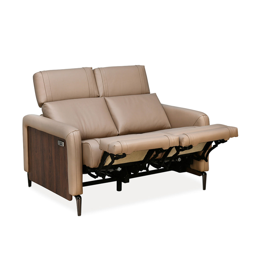 Olimpio 2 Seater Leather Electric Recliner (Beige)