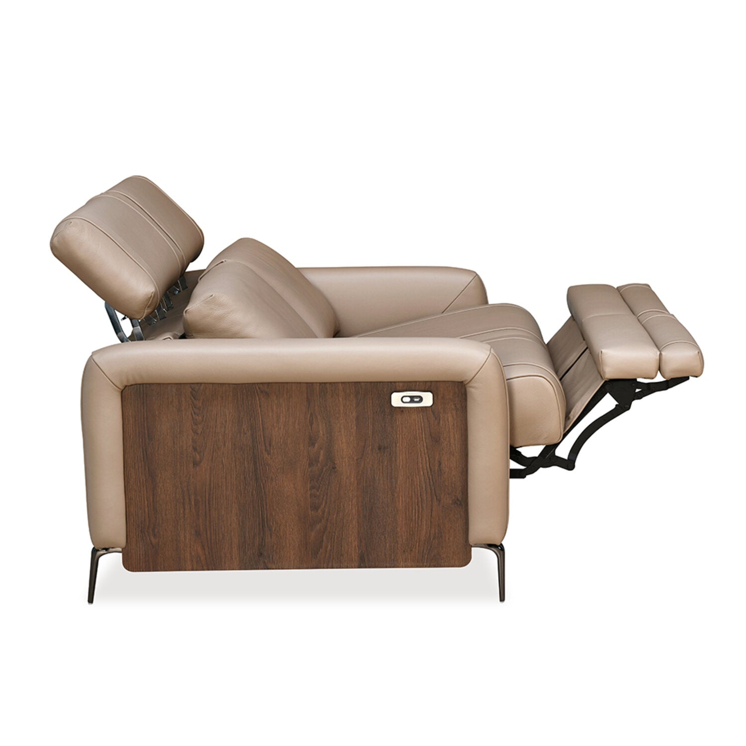 Olimpio 2 Seater Leather Electric Recliner (Beige)