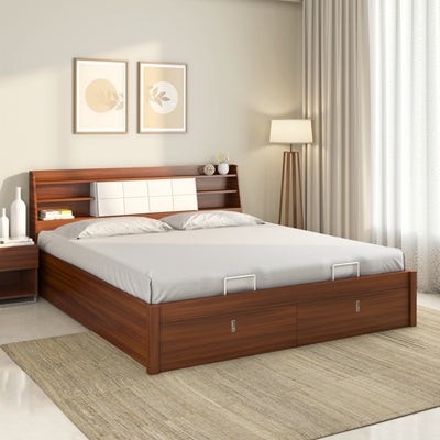Ornate Premier Bed with Full Hydraulic Storage (Walnut)