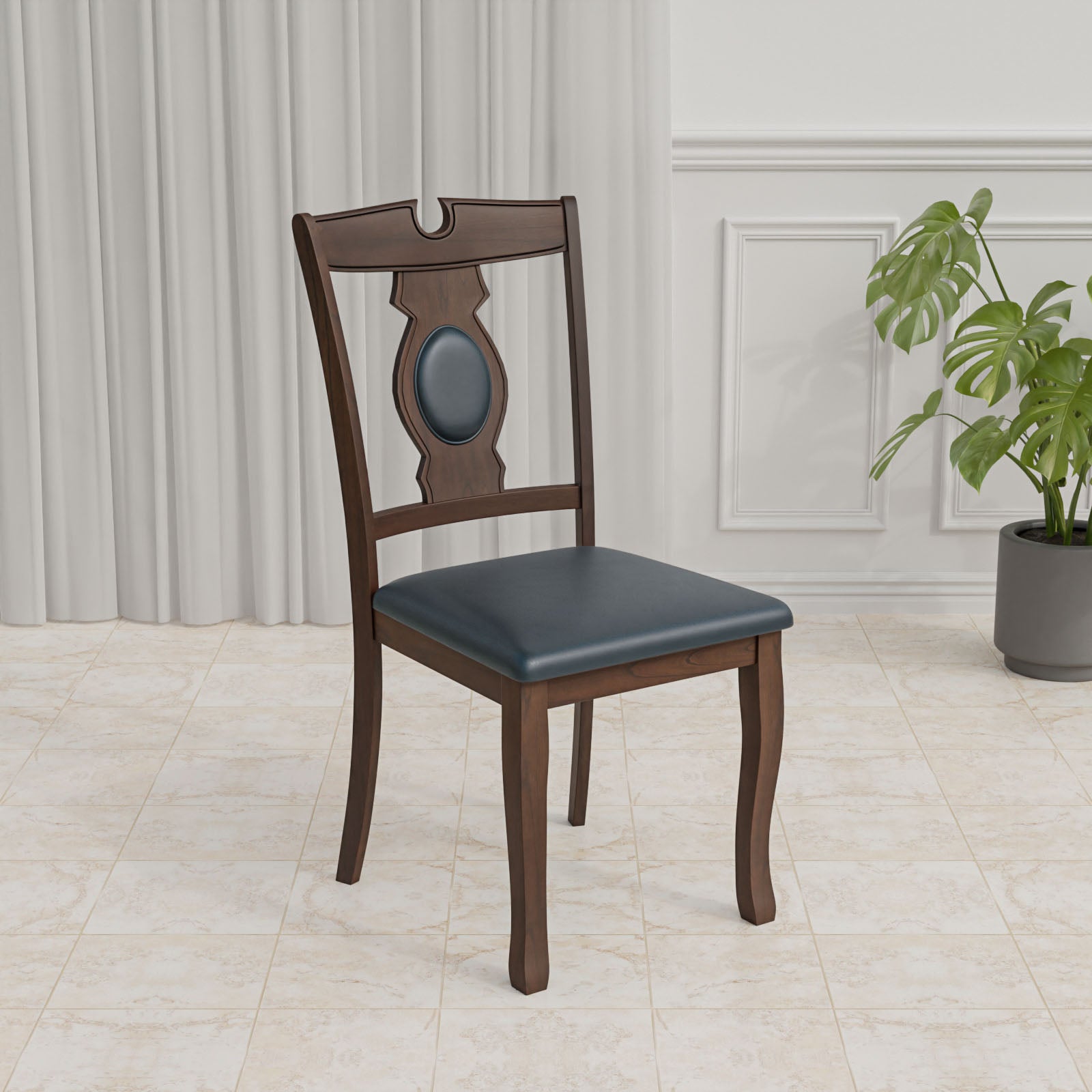 Portsmouth Leatherette Solid Wood Dining Chair (Cappucino)