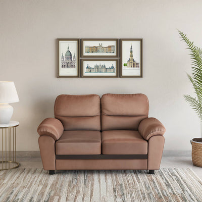 Rebecca Fabric 2 Seater Sofa (Brown)