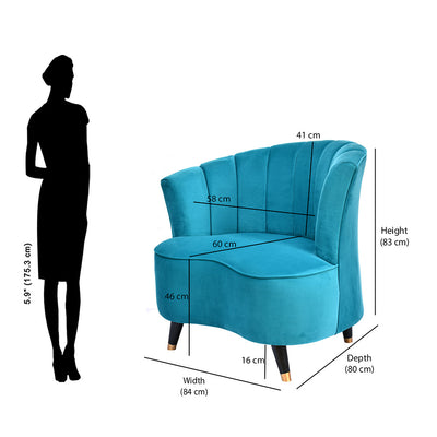 Riverside Fabric Left Arm Chair (Blue)