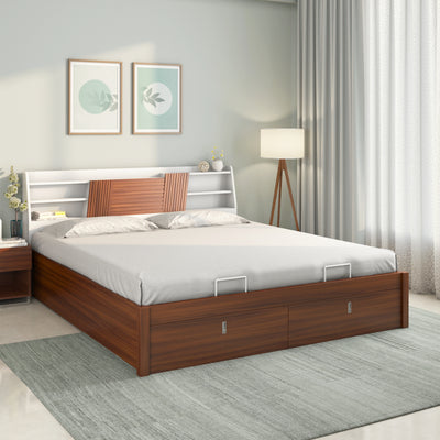 Slew Premier Bed with Hydraulic Storage (Walnut)