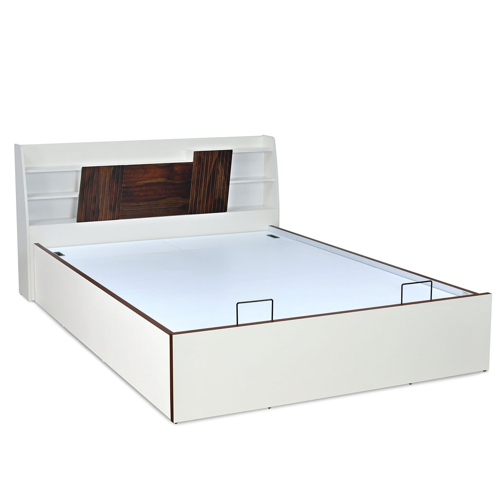 Slew Prime Bed with Semi Hydraulic Storage (White)