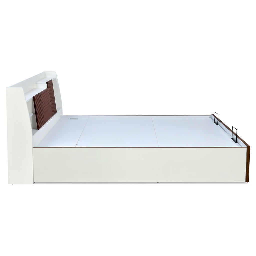 Slew Prime Bed with Semi Hydraulic Storage (White)