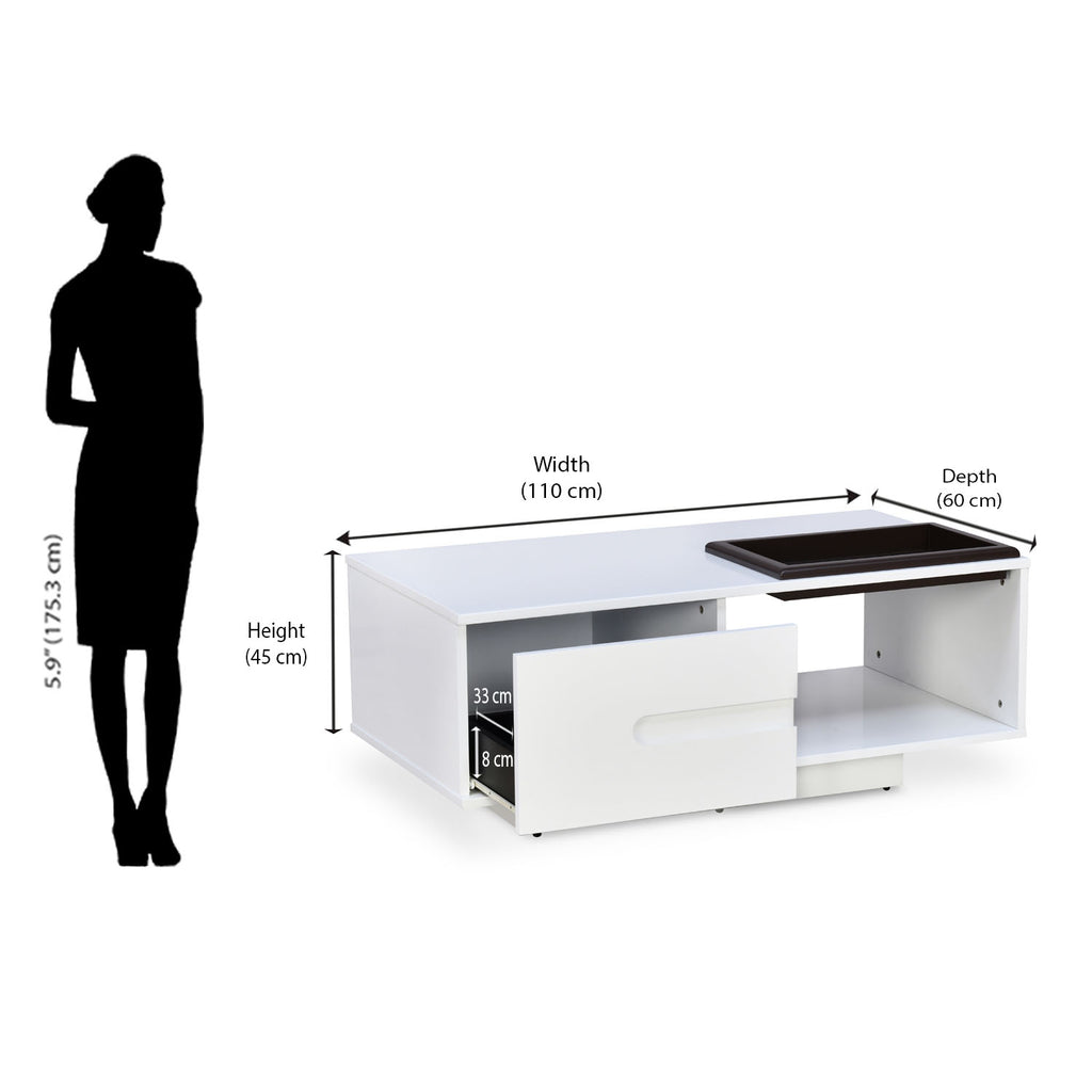Nilkamal Trevi Engineered Wood Center Table (White)