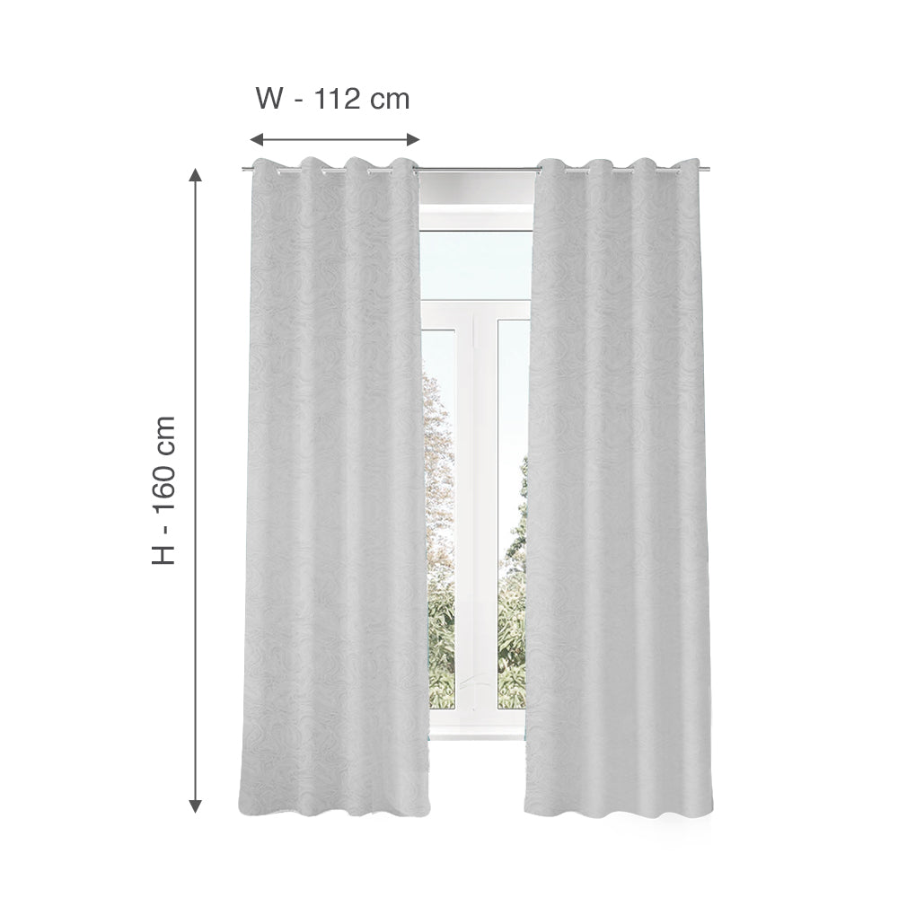 Abstract 5 Ft Polyester Reversible Window Curtains Set of 2 (Beige)