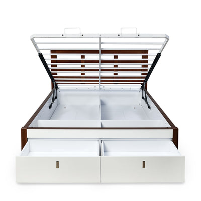 Maple Premier Bed with Hydraulic Storage (White)