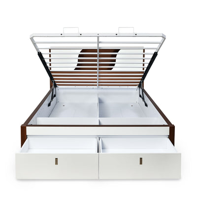 Malcom Premier Bed with Full Hydraulic Storage (White)
