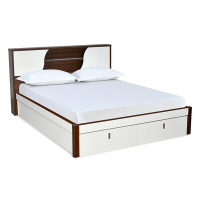 Malcom Premier Bed with Full Hydraulic Storage (White)