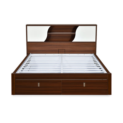 Malcom Premier Bed with Full Hydraulic Storage (Walnut)