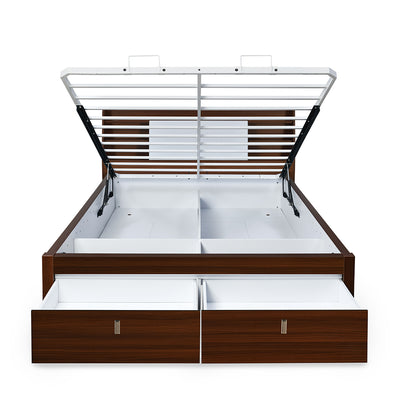 Ornate Premier Bed with Full Hydraulic Storage (Walnut)