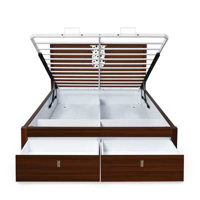 Noir Premier Bed with Full Hydraulic Storage (Walnut)