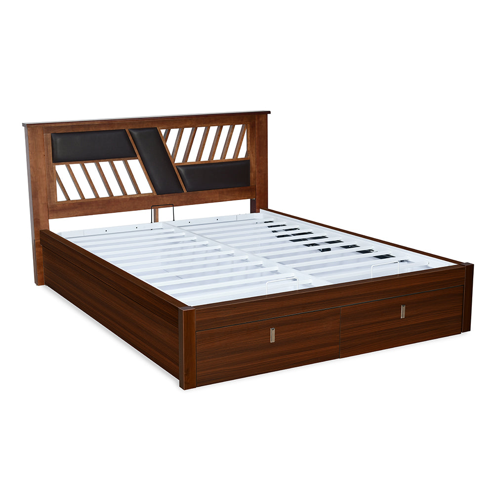 Zion Premier Bed with Full Hydraulic Storage (Walnut)