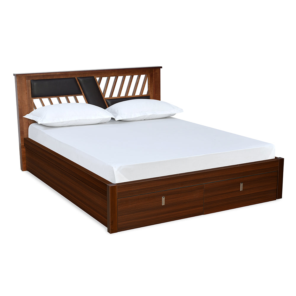 Zion Premier Bed with Full Hydraulic Storage (Walnut)