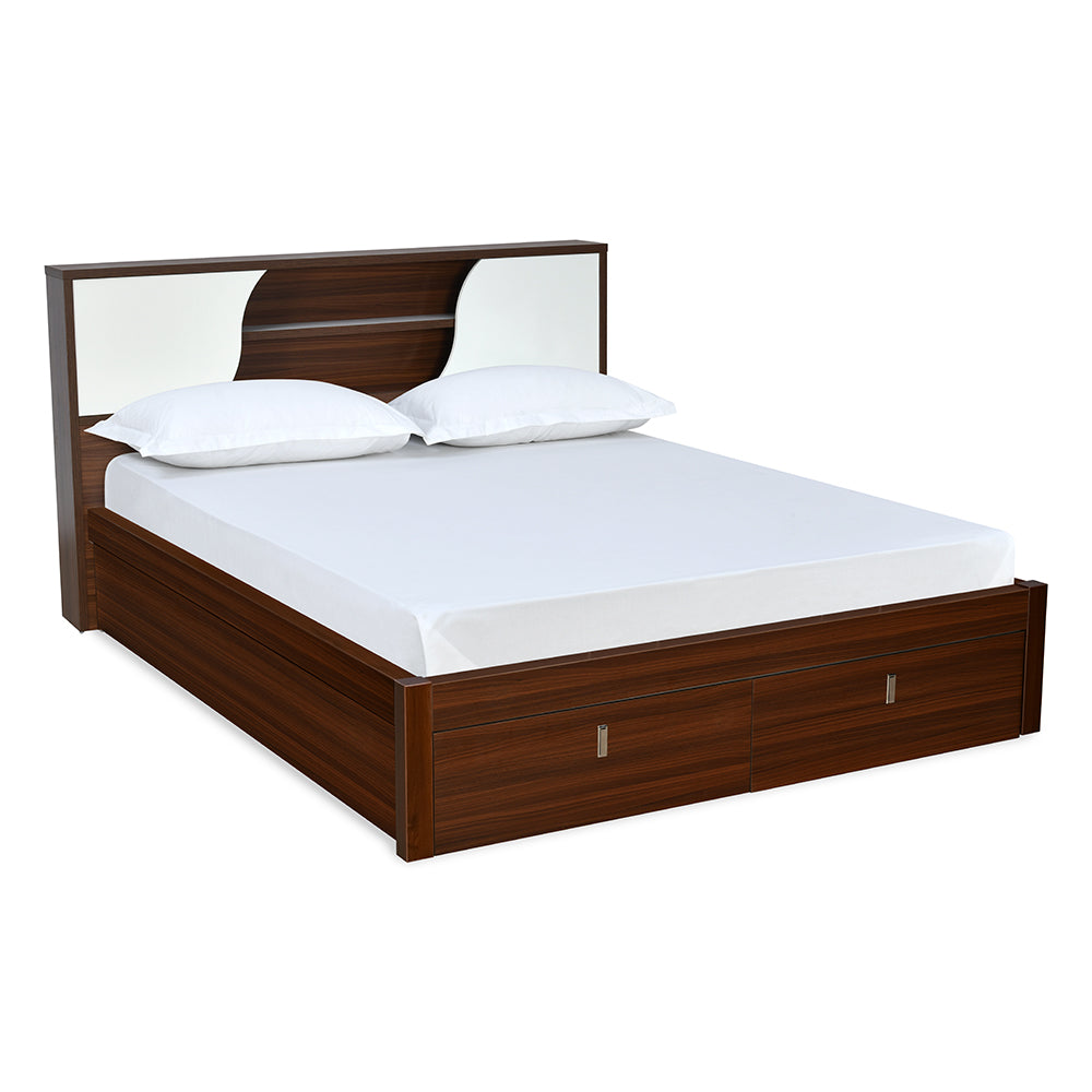 Malcom Premier Bed with Full Hydraulic Storage (Walnut)
