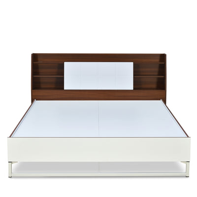 Ornate Meta Bed Without Storage (White)