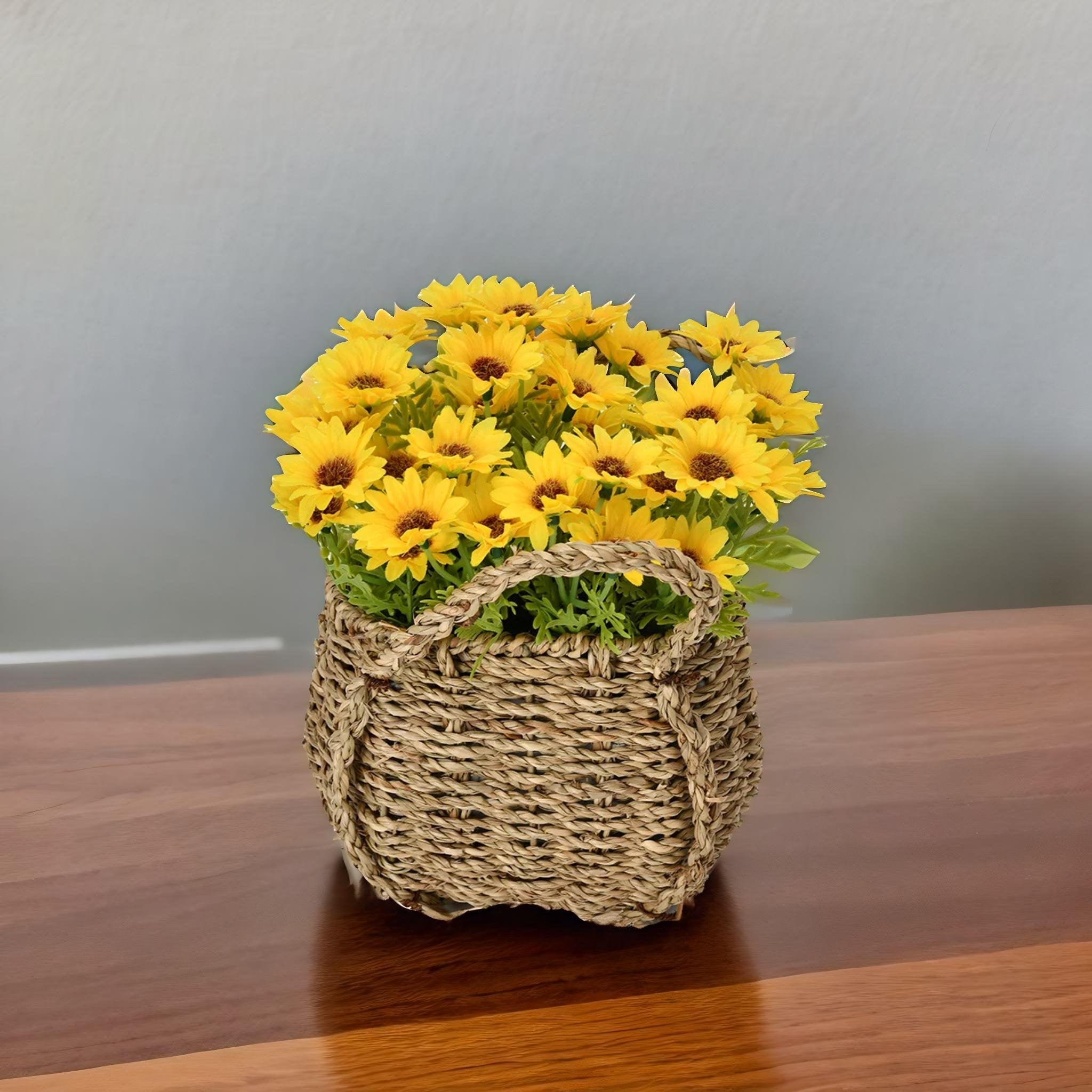 Daisy Artificial Flower Potted Plant (Yellow)