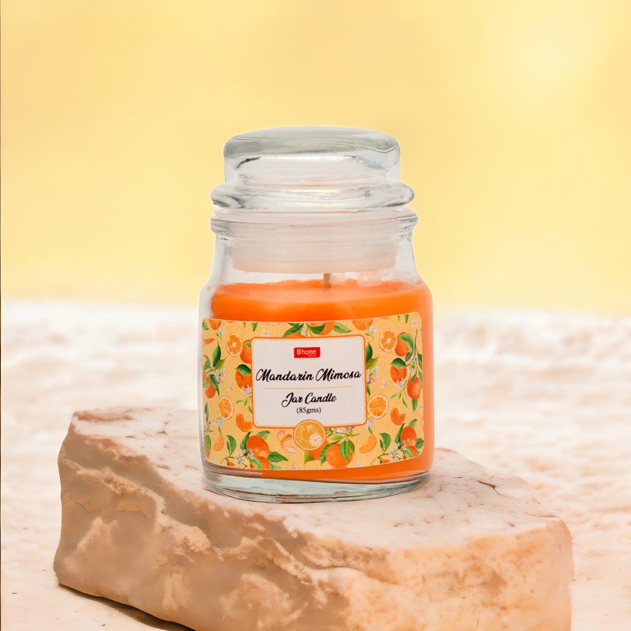 Mandarin Mimosa Scented Wax Jar Candle (Orange)