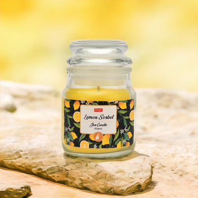 Lemon Sorbet Scented Wax Jar Candle (Yellow)